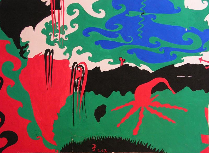 Der versunkene Kontinent, 1970, Tempera-Karton, 88x65.jpg